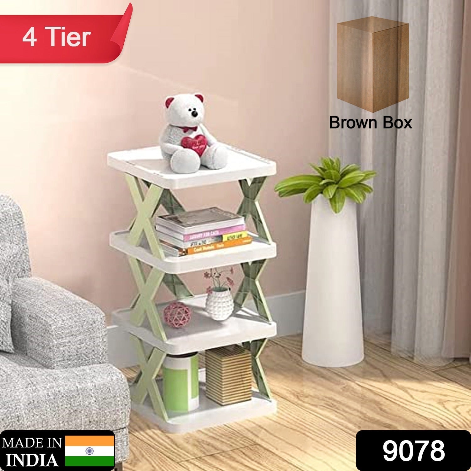 9078 4 LAYER SHOES STAND, SHOE TOWER RACK SUIT FOR SMALL SPACES, CLOSET, SMALL ENTRYWAY, EASY ASSEMBLY AND STABLE IN STRUCTURE, CORNER STORAGE CABINET FOR SAVING SPACE 9078 4 LAYER SHOES STAND, SHOE TOWER RACK SUIT FOR SMALL SPACES, CLOSET, SMALL ENTRYWAY, EASY ASSEMBLY AND STABLE IN STRUCTURE, CORNER STORAGE CABINET FOR SAVING SPACE